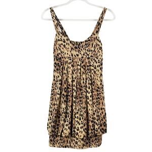 Forever 21 Y2K Women's Leopard Cheetah Animal Bubble Dress Size M 2000s Club